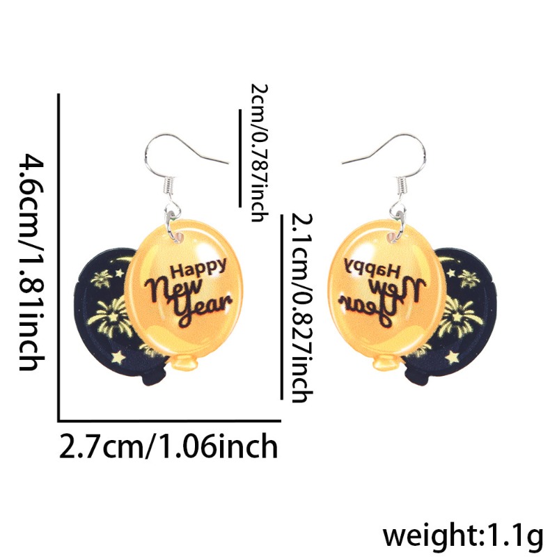 5 Elegant Happy New Year Women's Earrings